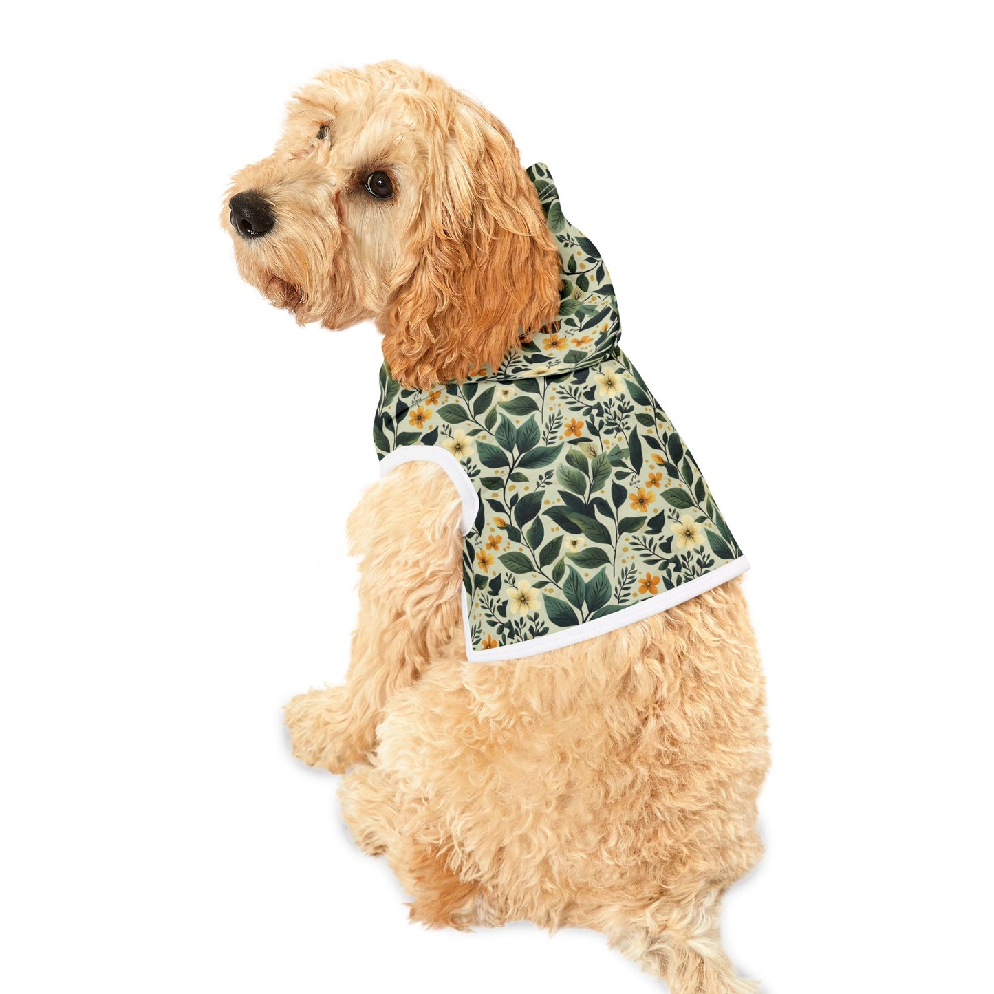 Tropical Leaf Pet Hoodie - Cozy Floral Design for Stylish Dogs