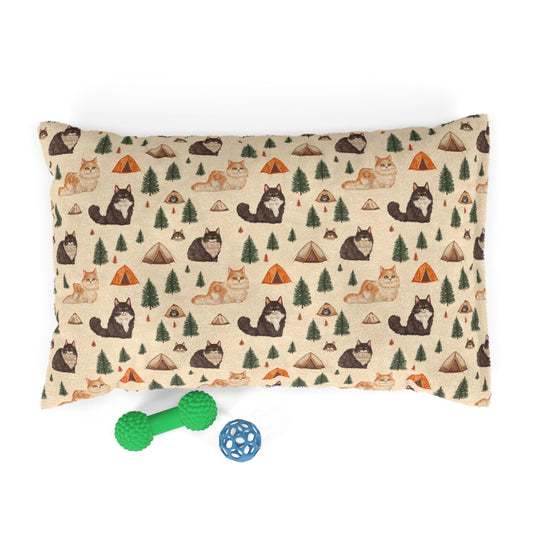 Camping Adventure Cat Pet Bed – Soft, Cozy & Washable