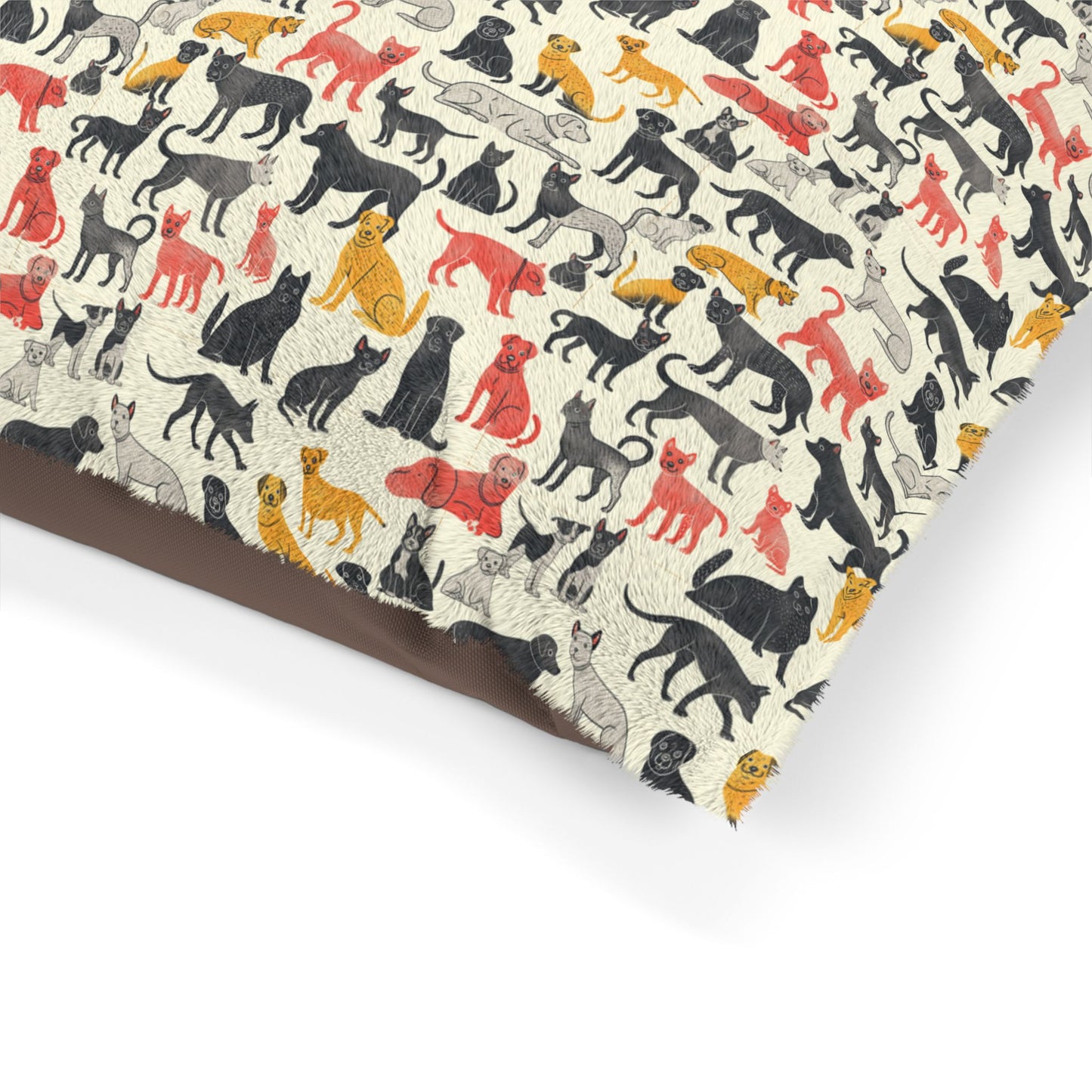 Multi-Breed Dog Print Pet Bed – Soft, Cozy & Washable