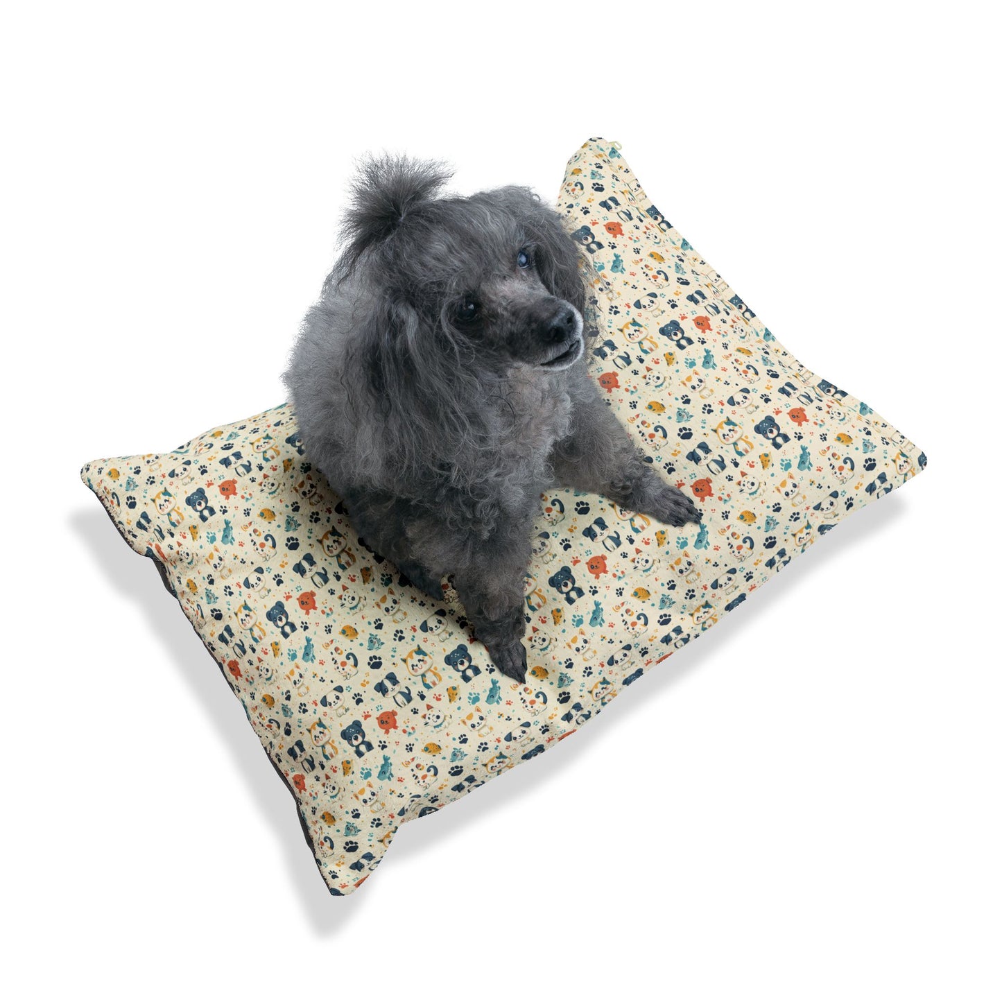 Adorable Puppy Print Pet Bed – Soft, Cozy & Washable