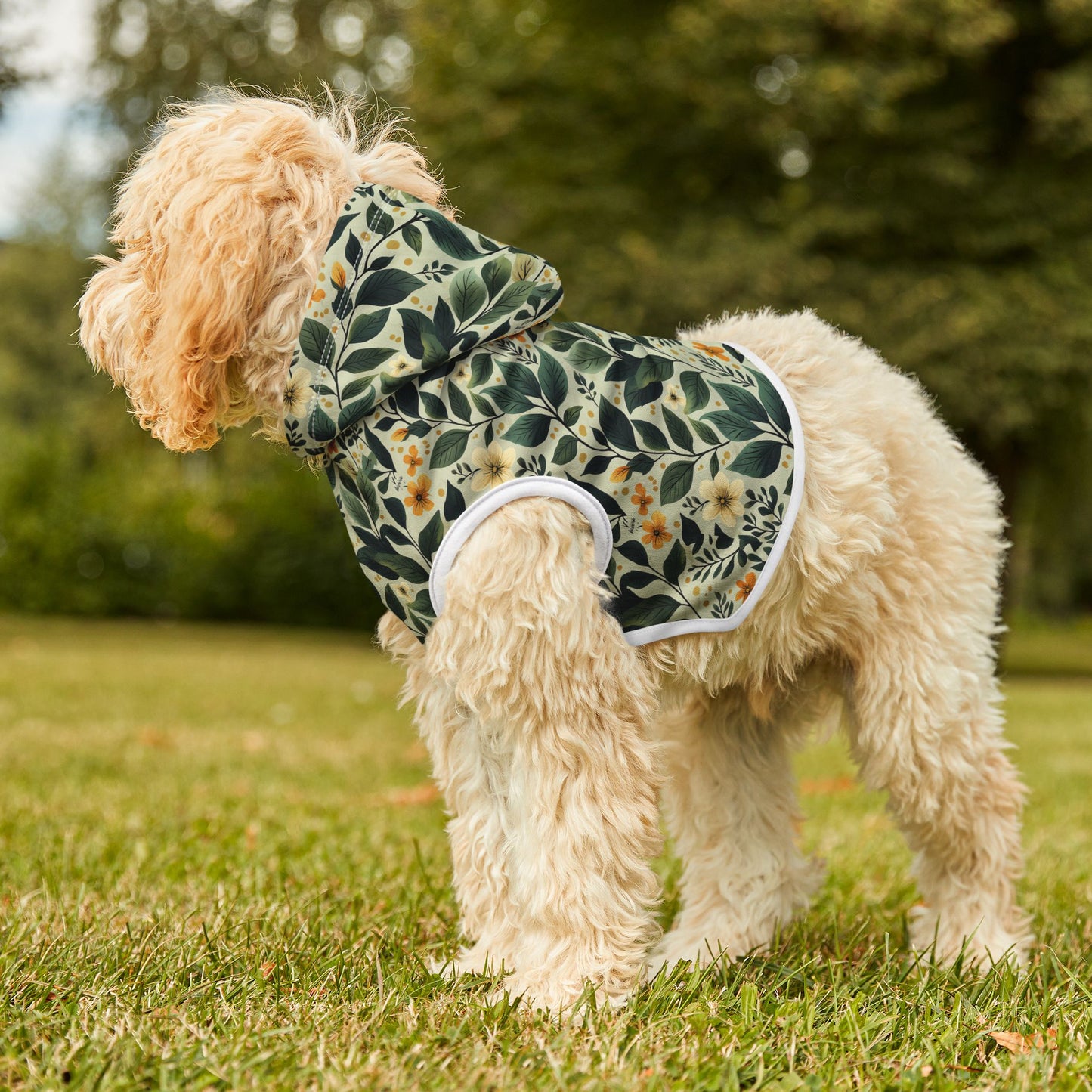 Tropical Leaf Pet Hoodie - Cozy Floral Design for Stylish Dogs
