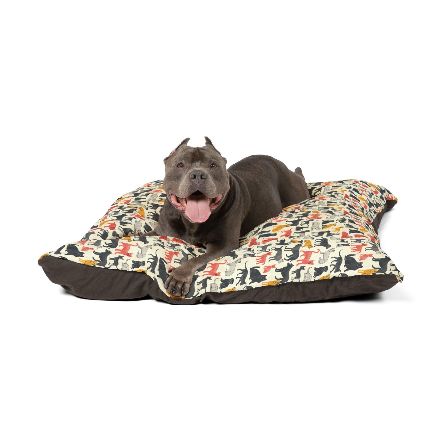 Multi-Breed Dog Print Pet Bed – Soft, Cozy & Washable