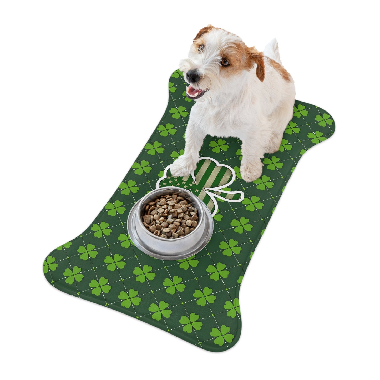 St. Patrick’s Day Pet Feeding Mats – Lucky Clover Design