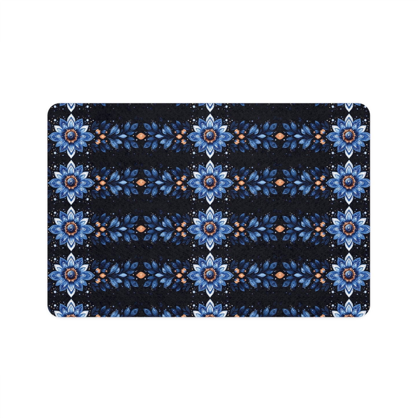 Floral Pet Food Mat - Stylish & Durable 12x18 Dog Bowl Mat