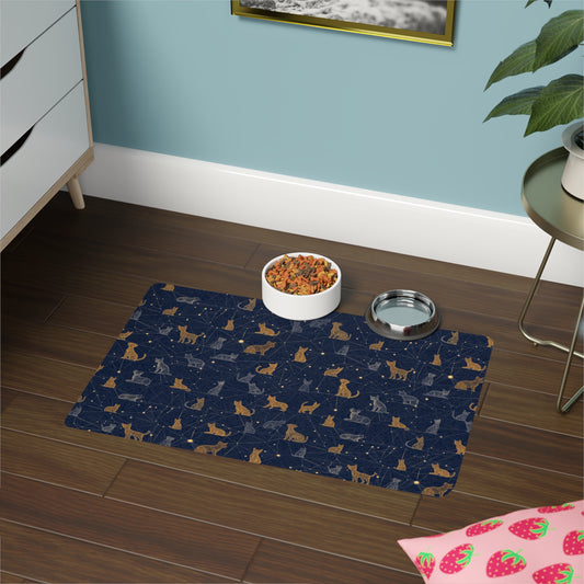 Cozy Cat & Dog Pet Food Mat | Decorative Non-Slip Feeding Mat (12x18) for Pets