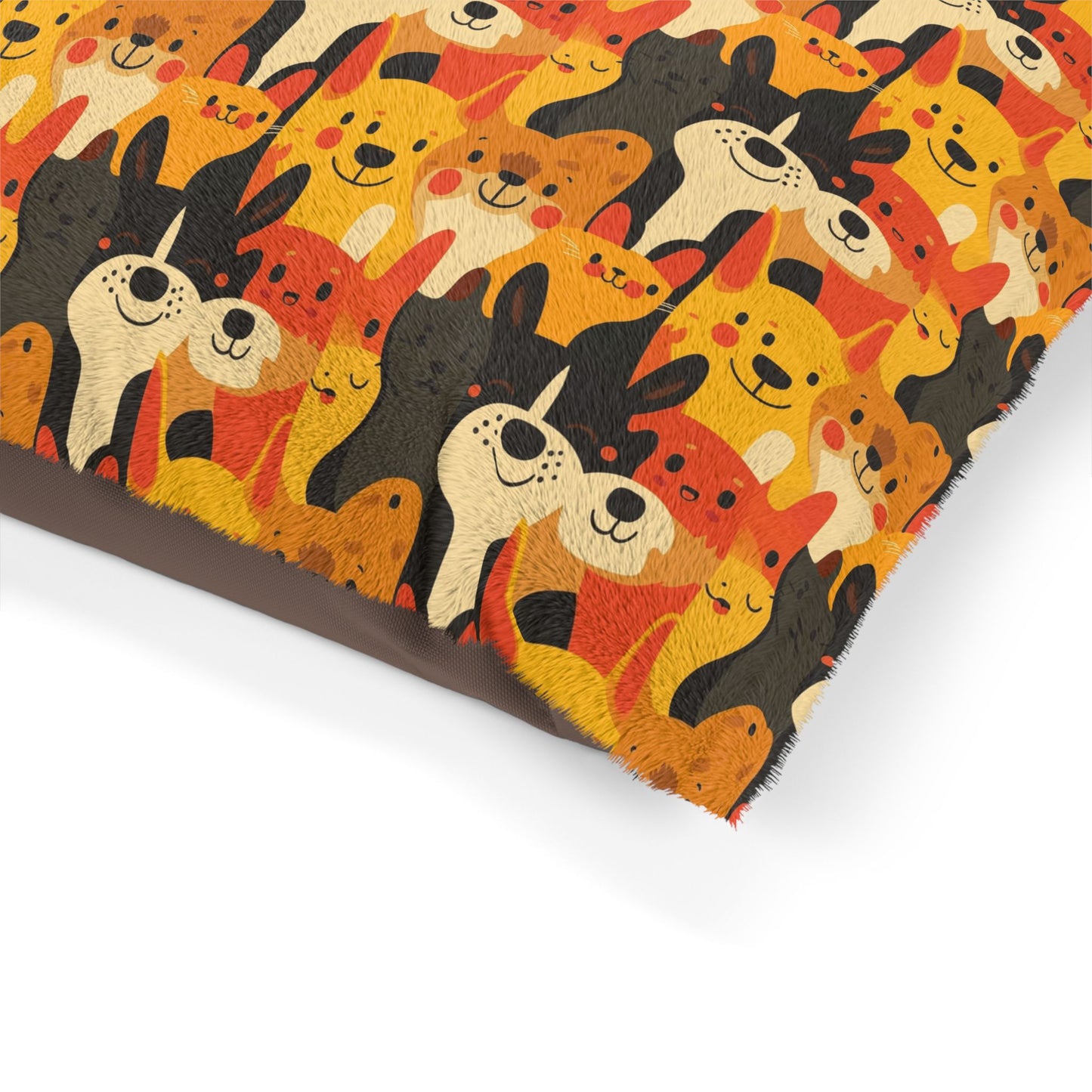 Cute Cartoon Dog Print Pet Bed – Soft, Cozy & Washable