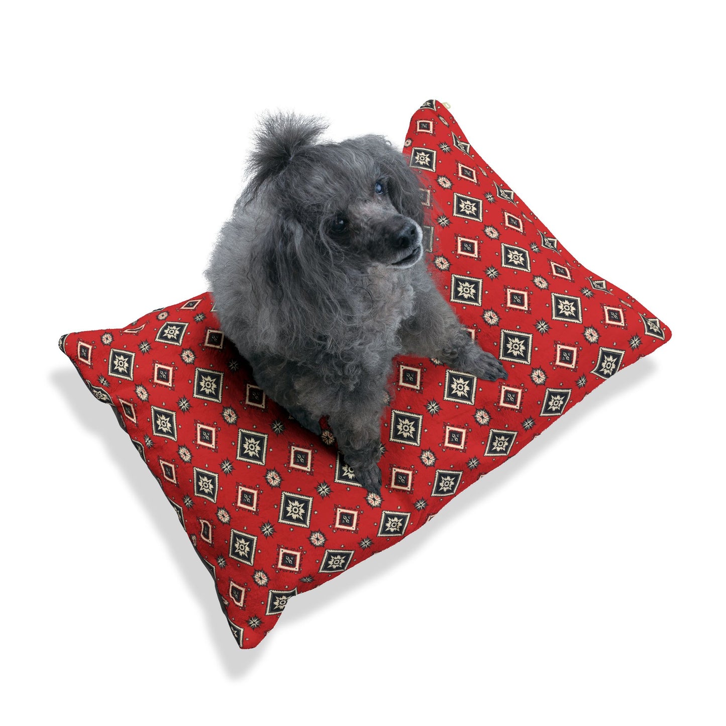 Cozy Geometric Pet Bed - Stylish & Comfortable Dog/Cat Cushion