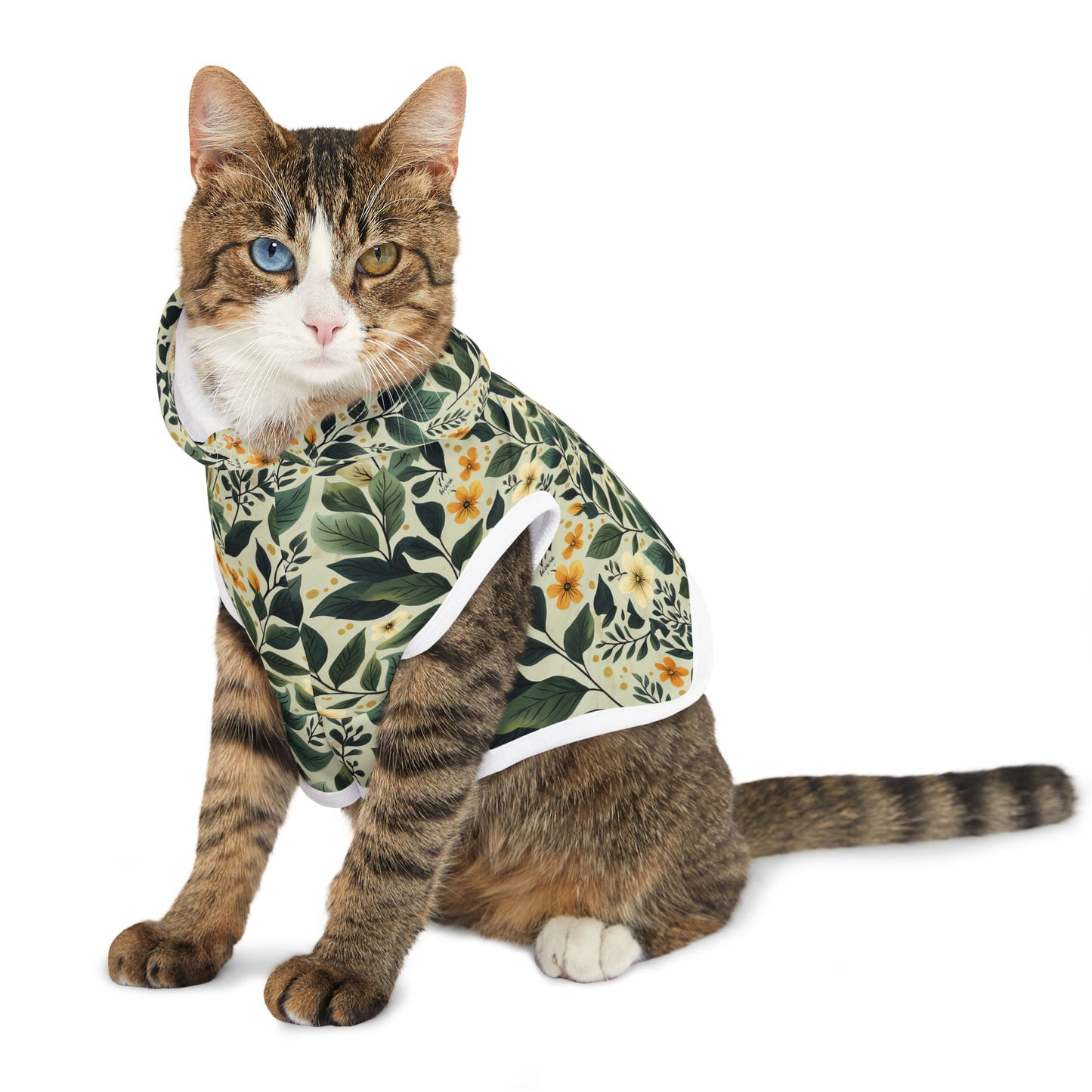 Tropical Leaf Pet Hoodie - Cozy Floral Design for Stylish Dogs
