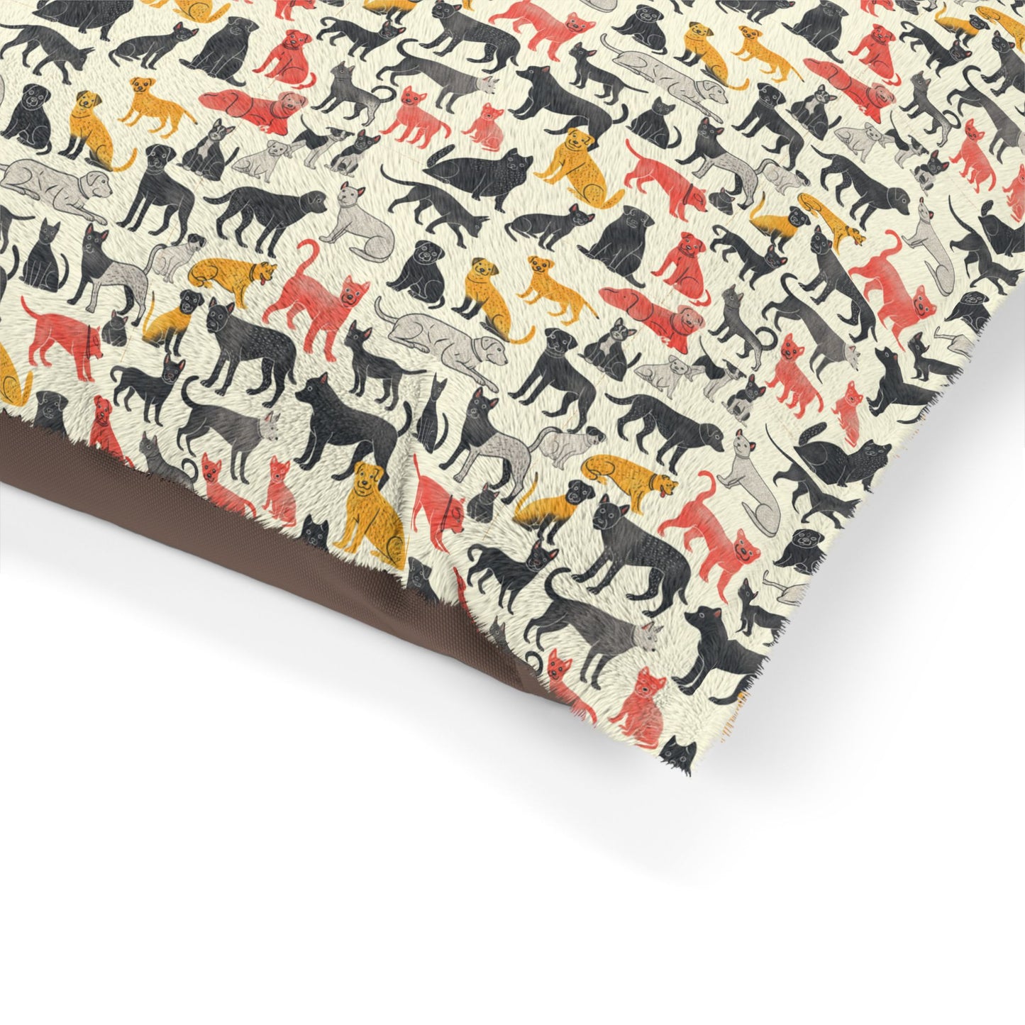 Multi-Breed Dog Print Pet Bed – Soft, Cozy & Washable