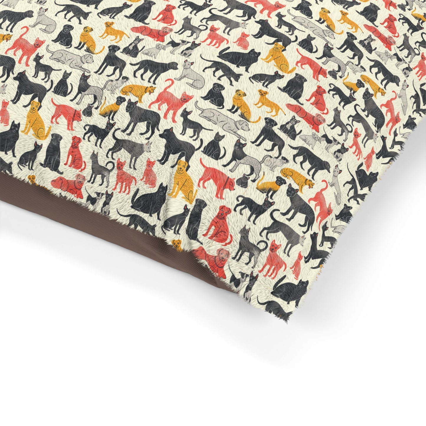 Multi-Breed Dog Print Pet Bed – Soft, Cozy & Washable
