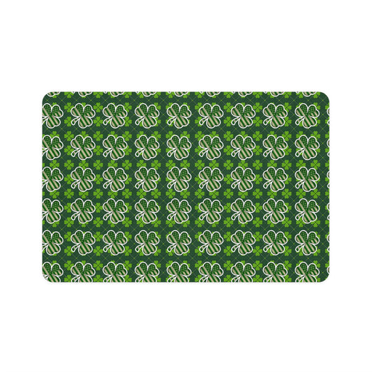 St. Patrick's Day Pet Food Mat - 12x18 Clover Design