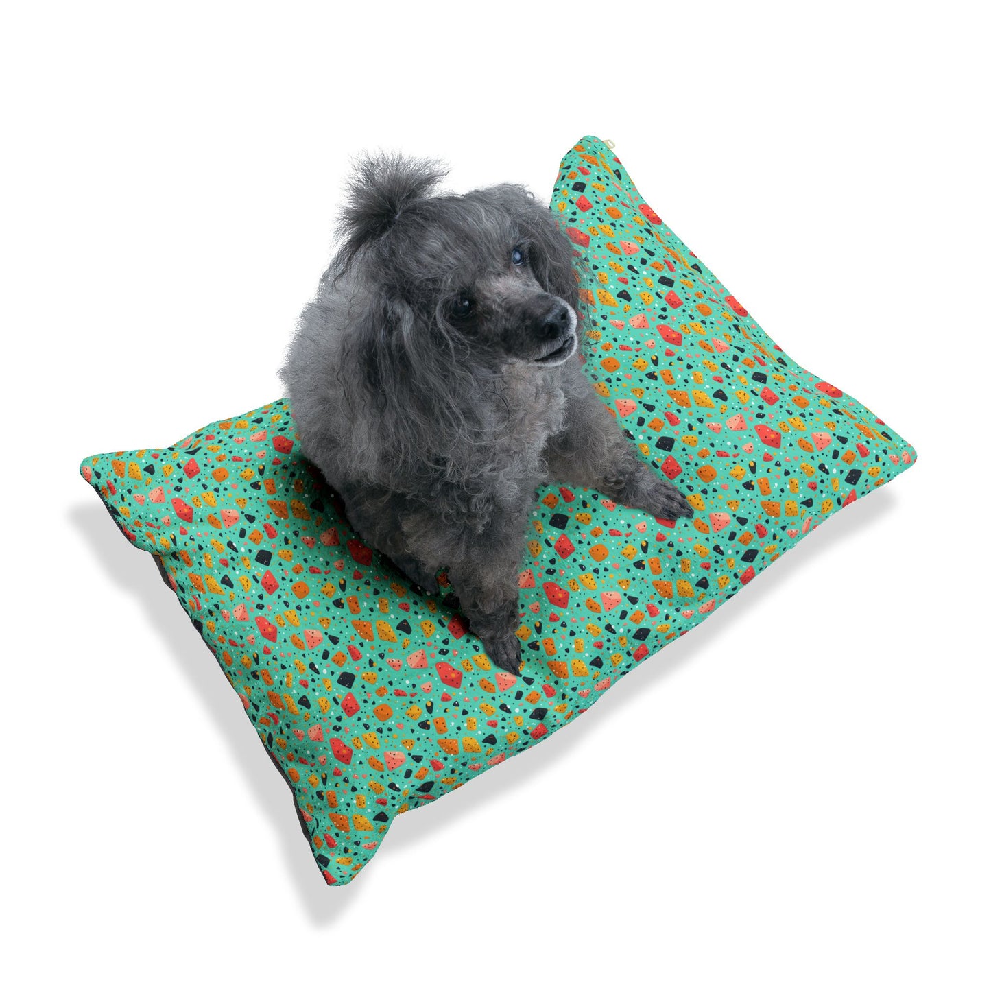 Vibrant Geometric Pet Bed – Soft, Durable & Cozy