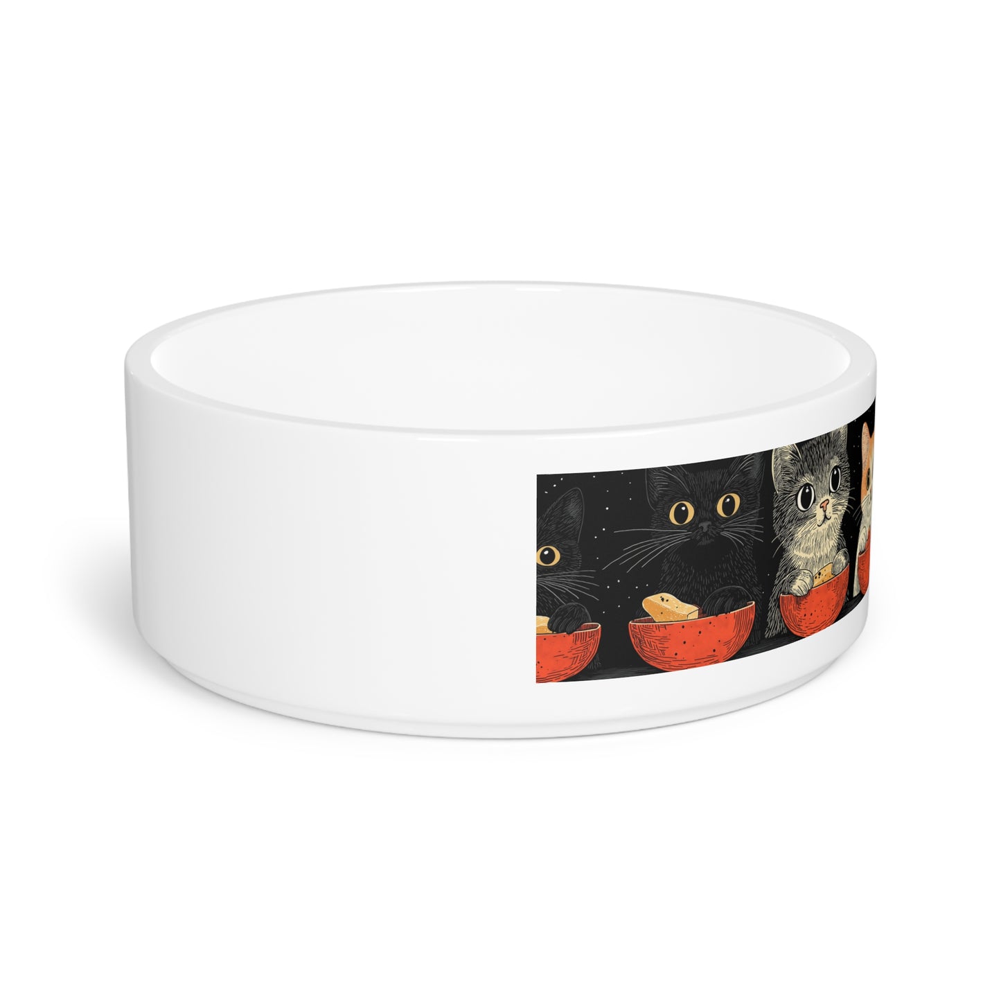 Whimsical Cat-Themed Pet Bowl - Perfect for Cat Lovers and Pet Celebrations