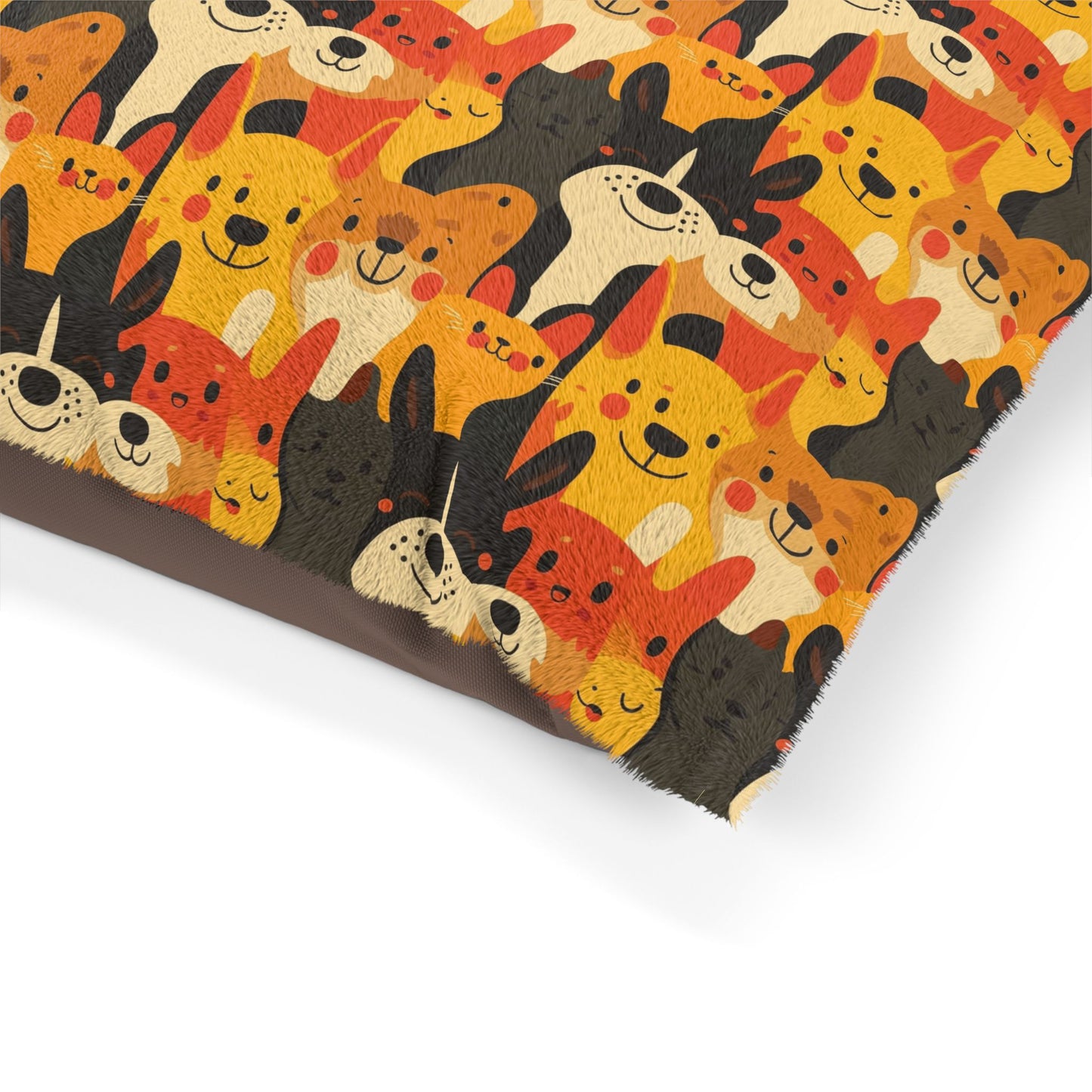 Cute Cartoon Dog Print Pet Bed – Soft, Cozy & Washable