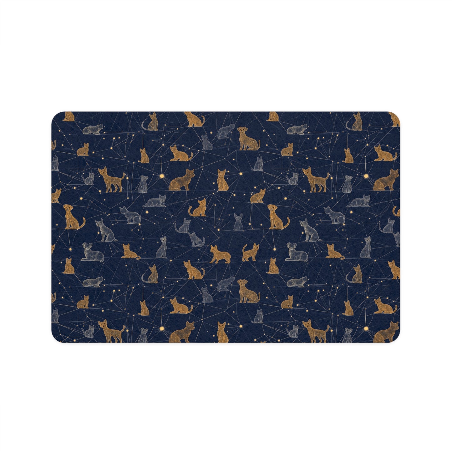 Cozy Cat & Dog Pet Food Mat | Decorative Non-Slip Feeding Mat (12x18) for Pets