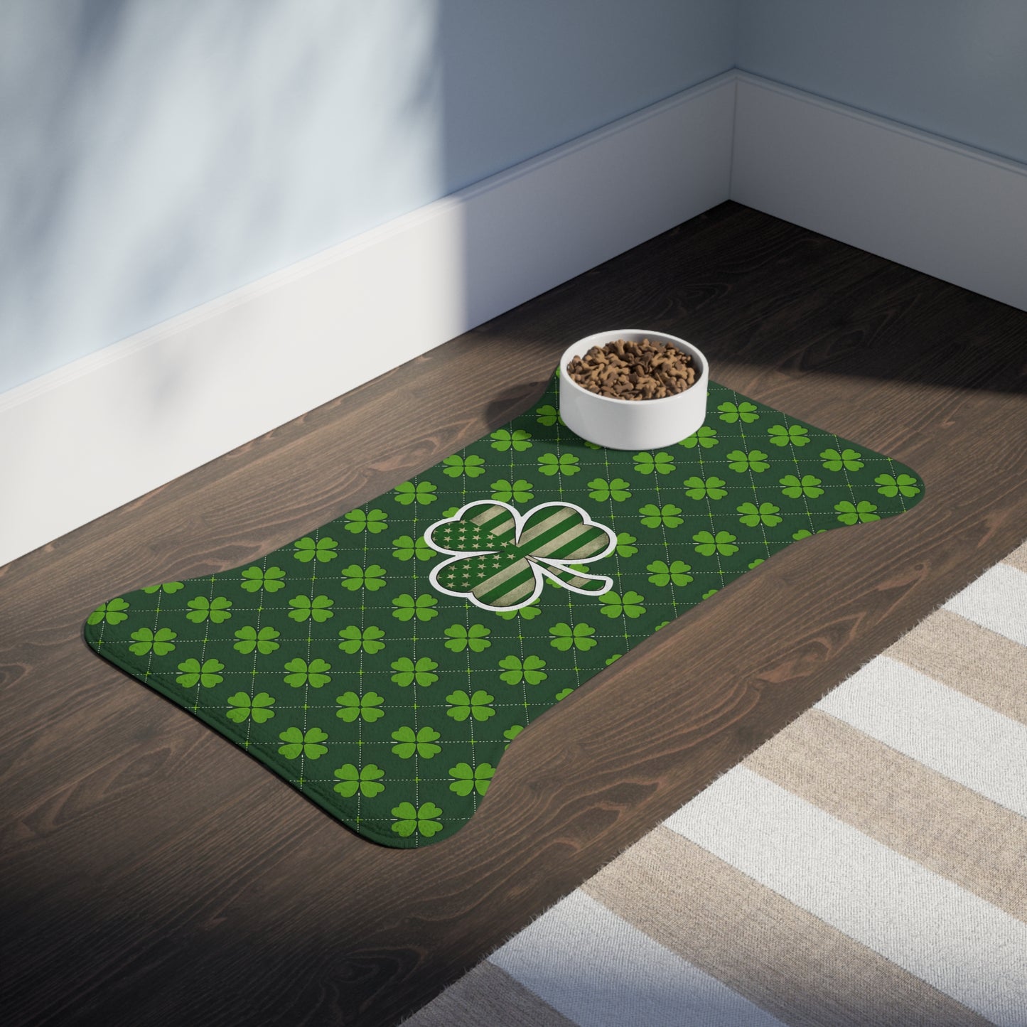 St. Patrick’s Day Pet Feeding Mats – Lucky Clover Design