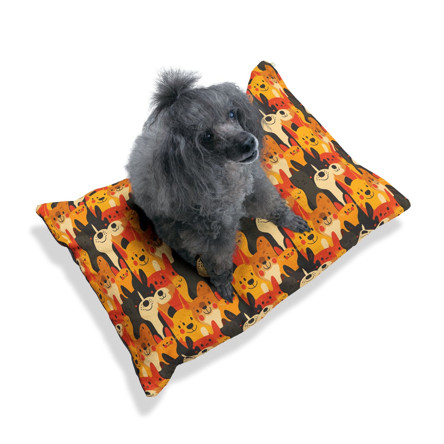 Cute Cartoon Dog Print Pet Bed – Soft, Cozy & Washable