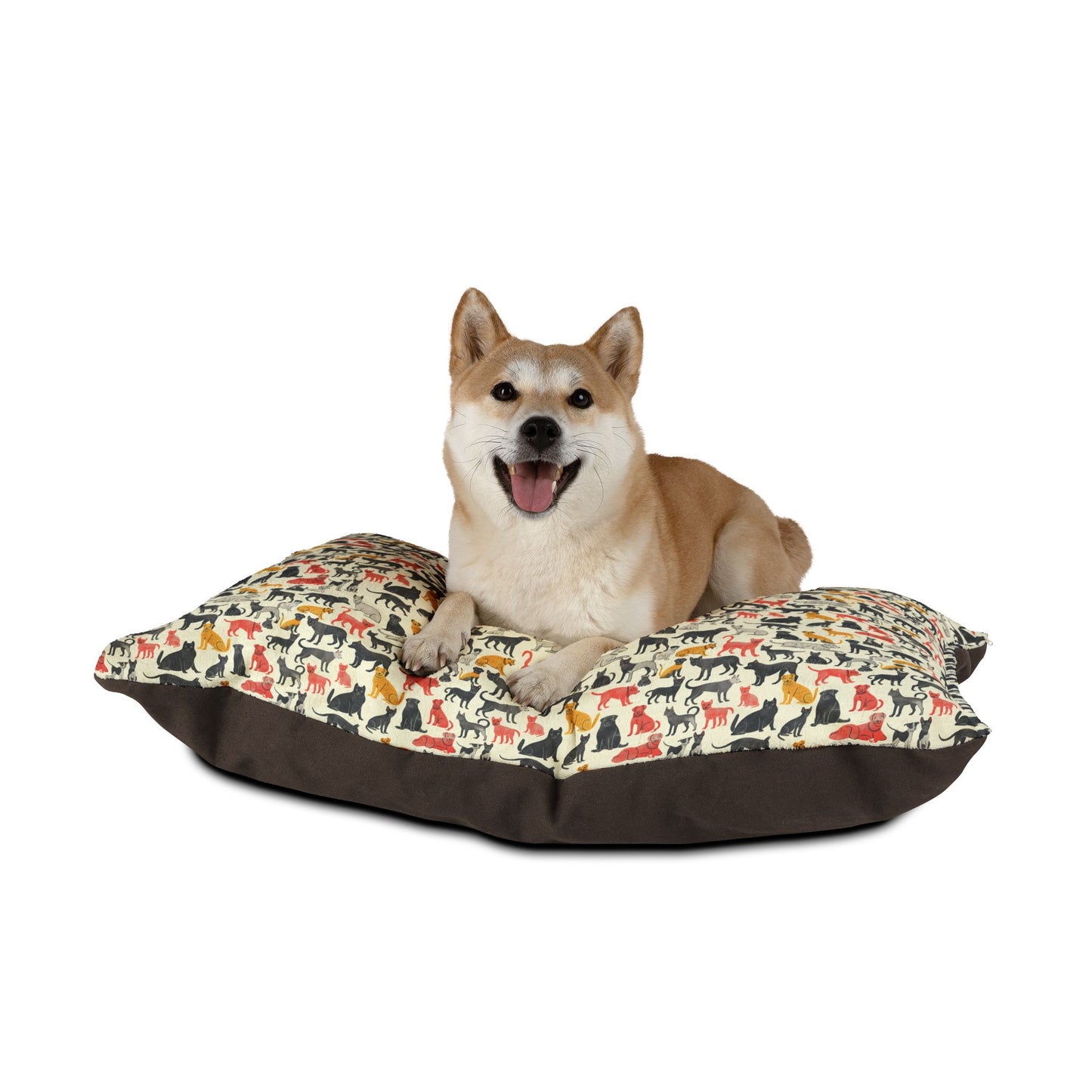 Multi-Breed Dog Print Pet Bed – Soft, Cozy & Washable